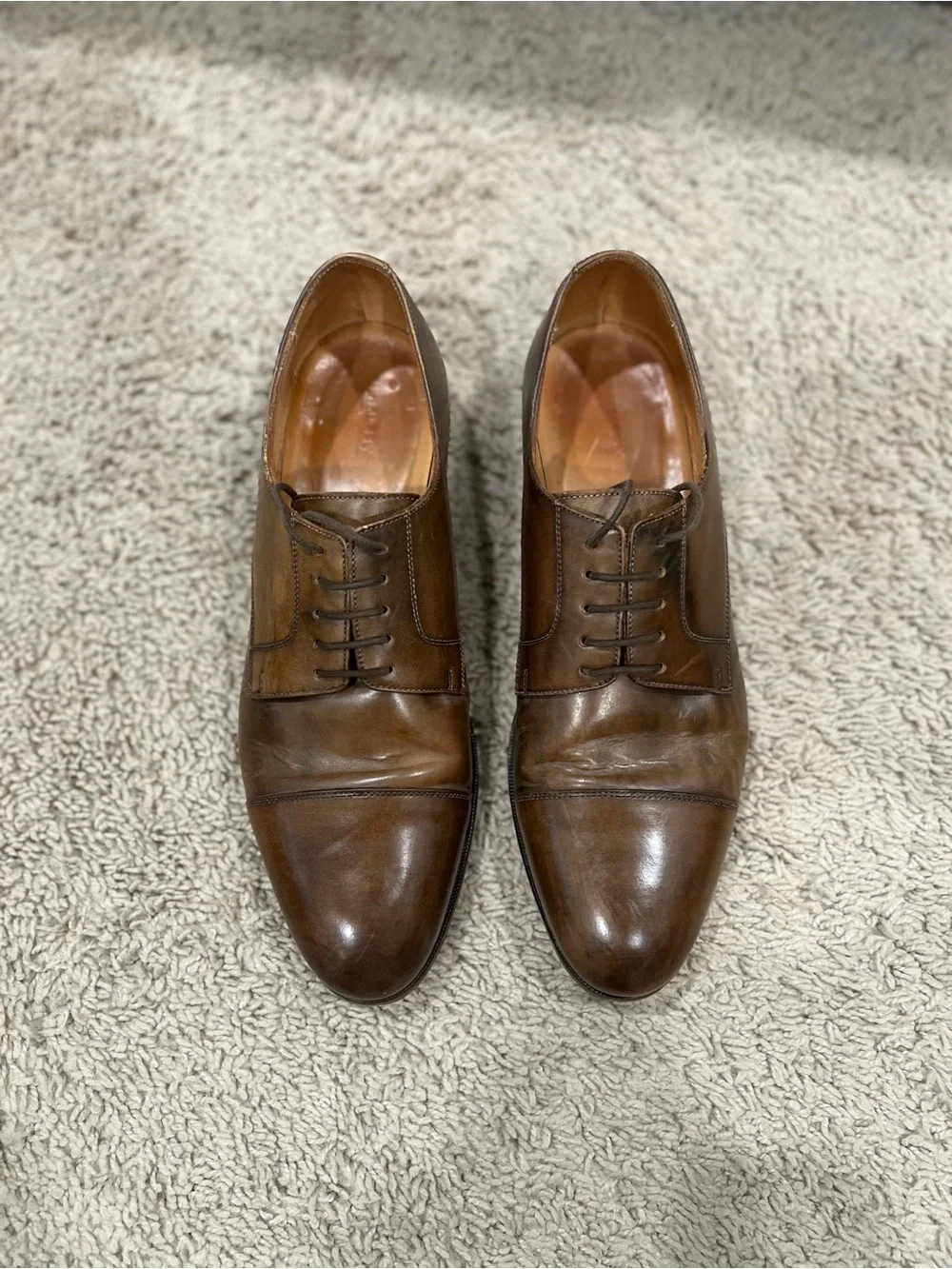 Suitsupply Brown Leather Cap-Toe Derbys size 9